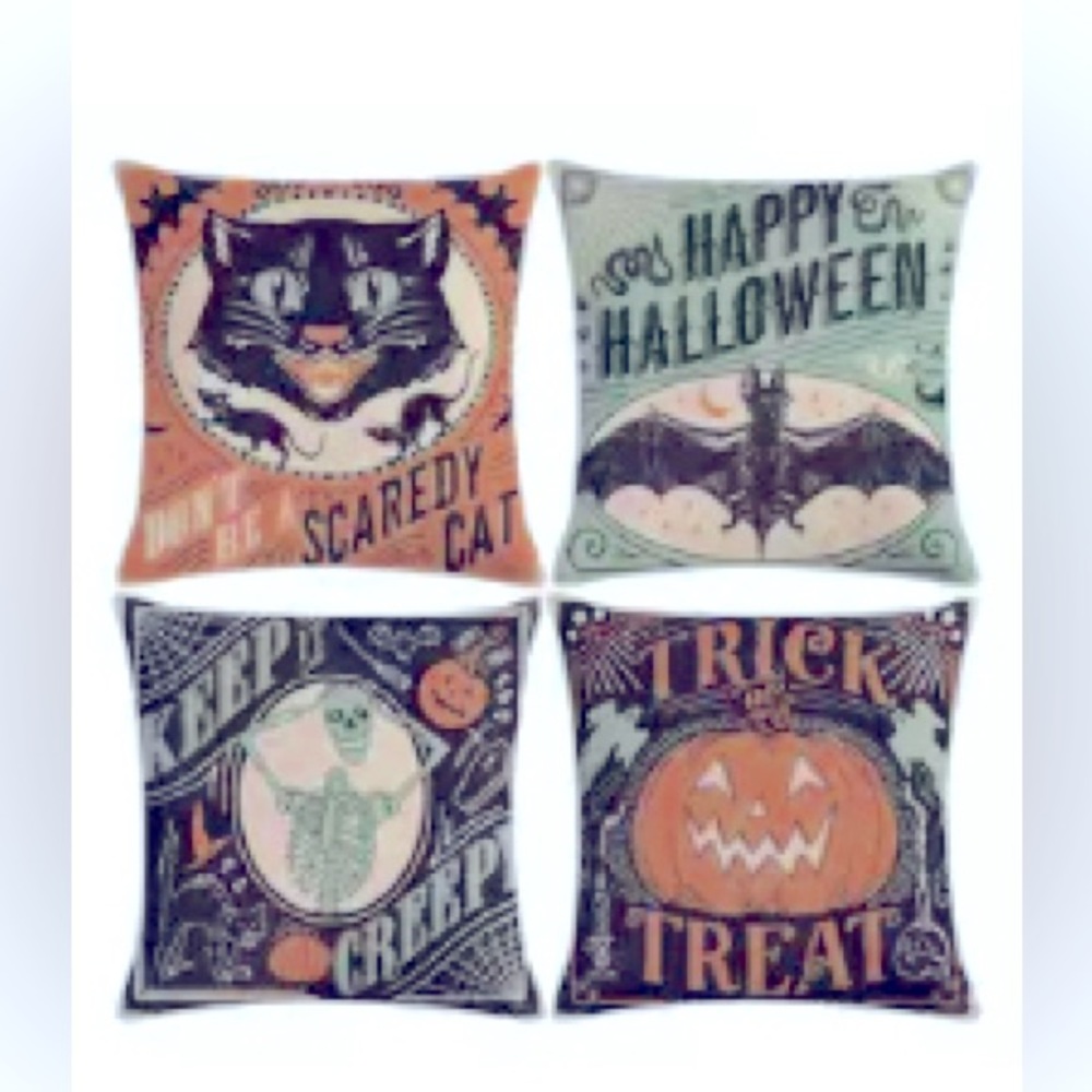 4 Halloween Throw Pillow covers